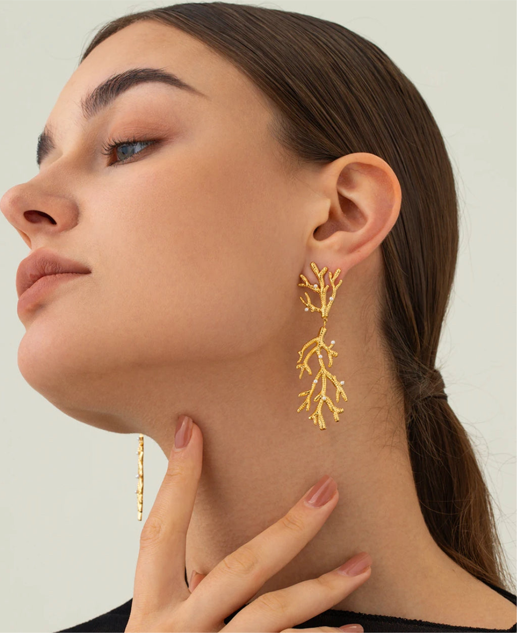Coral earrings _Aretes
