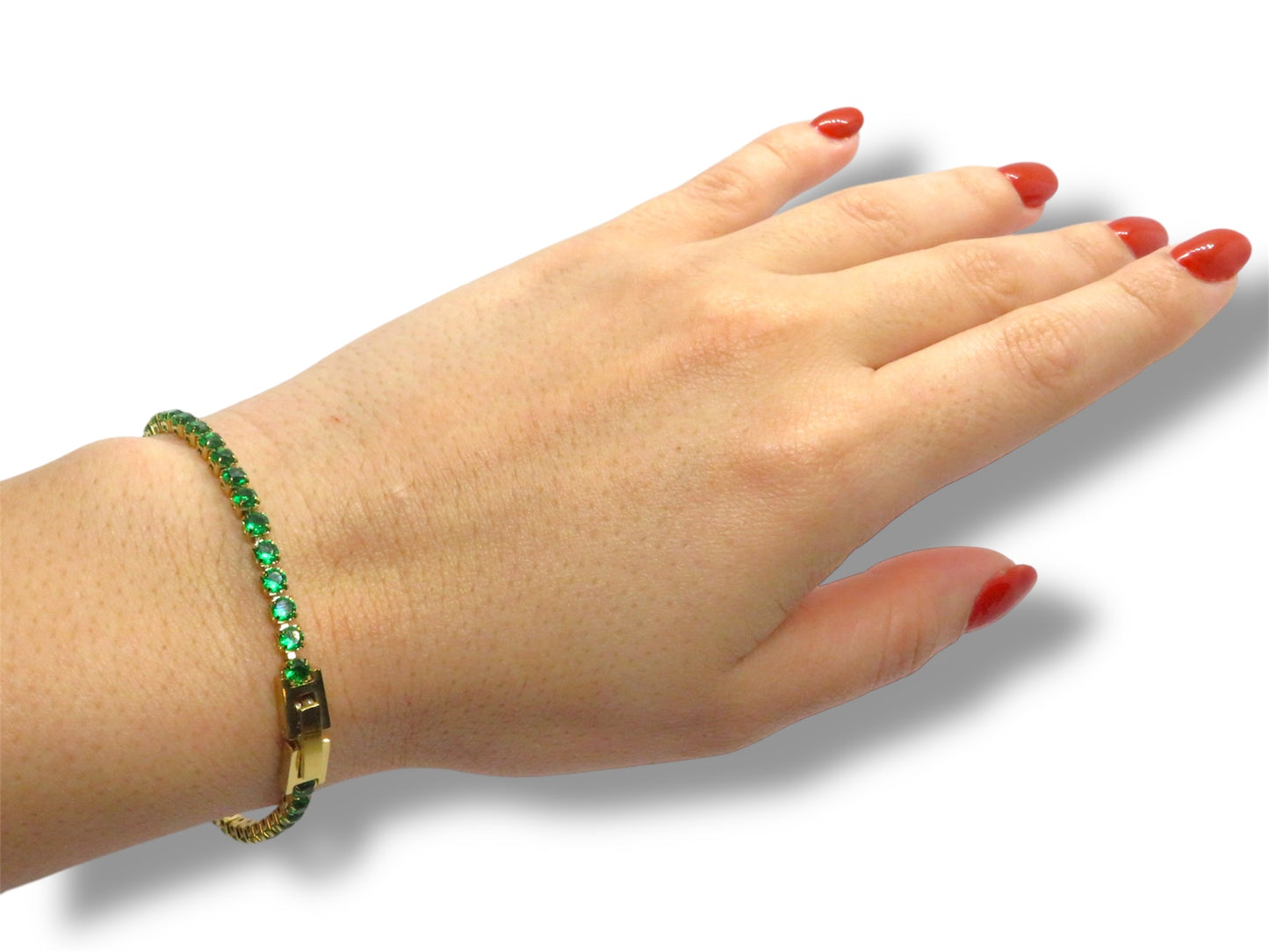 Green tennis bracelet