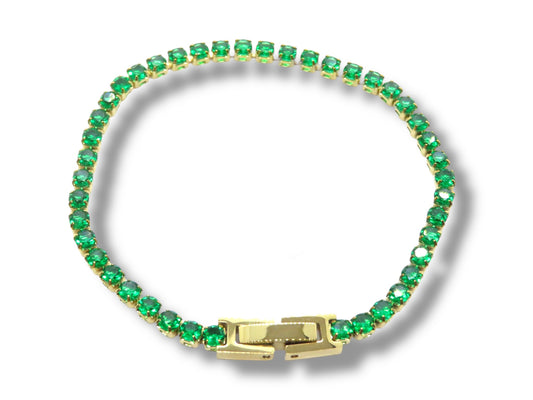 Green tennis bracelet